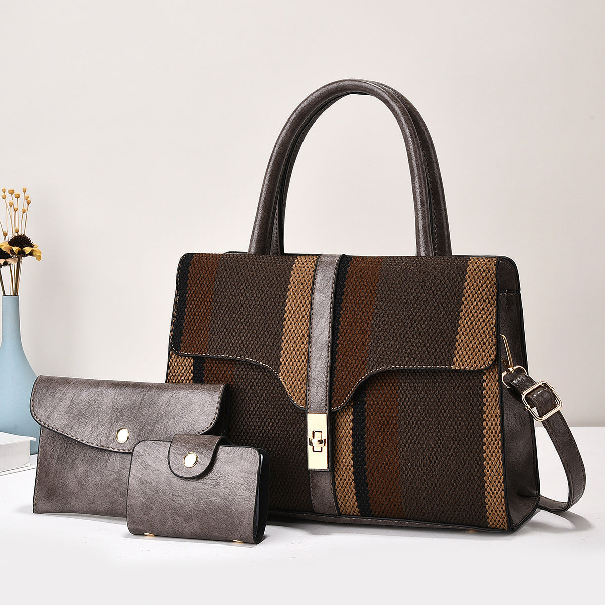 Contrast Color Large Capacity Retro Fashion Small Square Bag