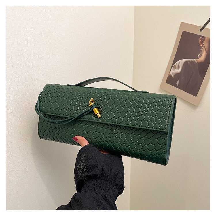 Women's Woven Baguette Retro Textured Portable Simple Light Bags