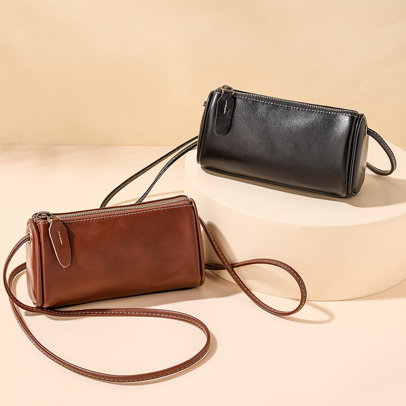 Women's Summer Genuine Leather Mobile Pillow Bags