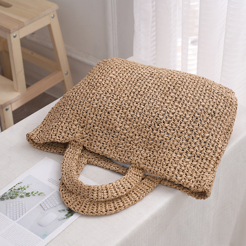 Women's Large Capacity Fashionable Woven Seaside Beach Women's Shoulder Bag