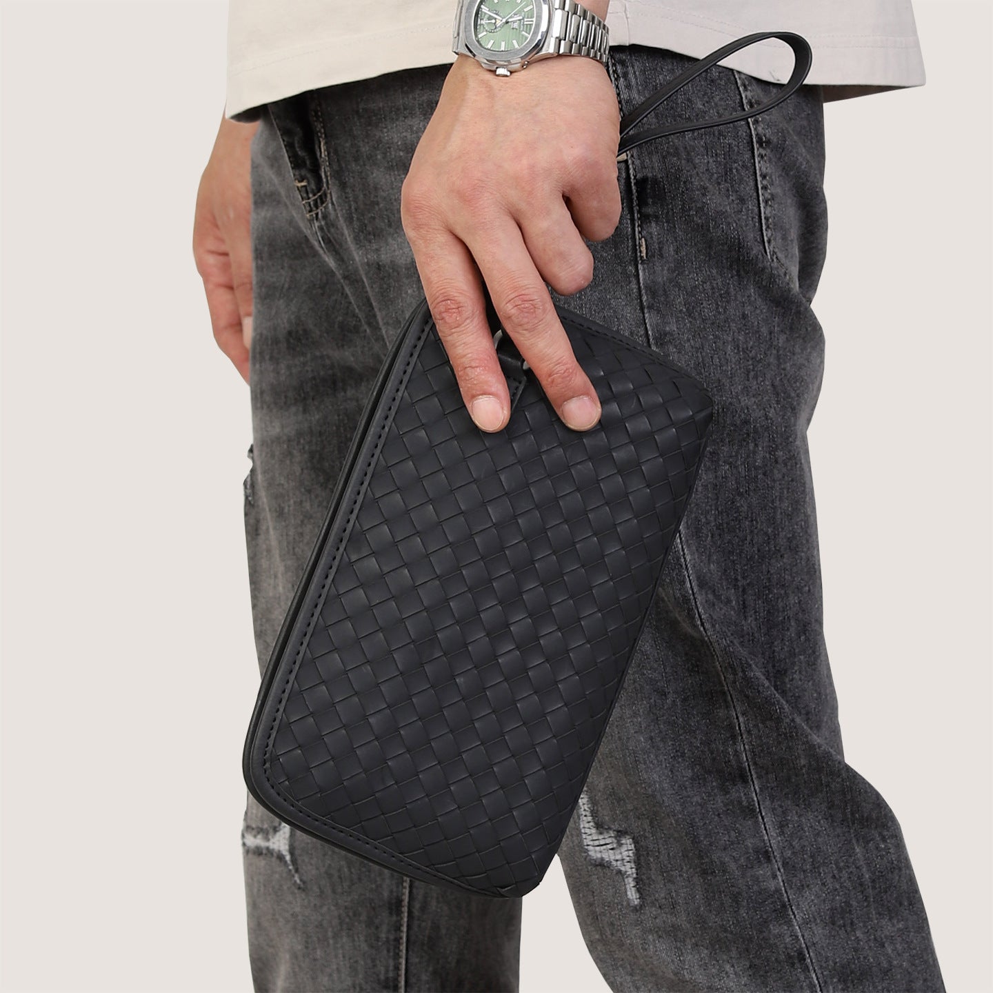 Men's Fashion Classic Hand-woven Wrist Waxing Underarm Bags