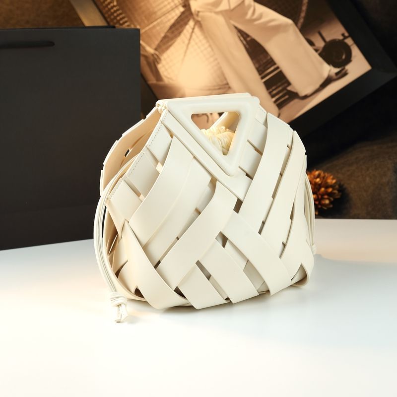 Women's Vegetable Basket Genuine Leather Woven Hollowed Women's Handbag