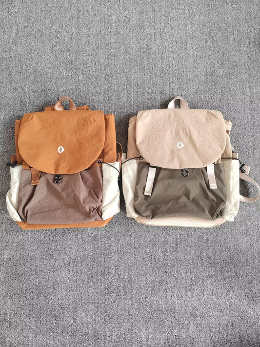 Women's Style Pointed Logo Color Matching Lightweight Large Backpacks