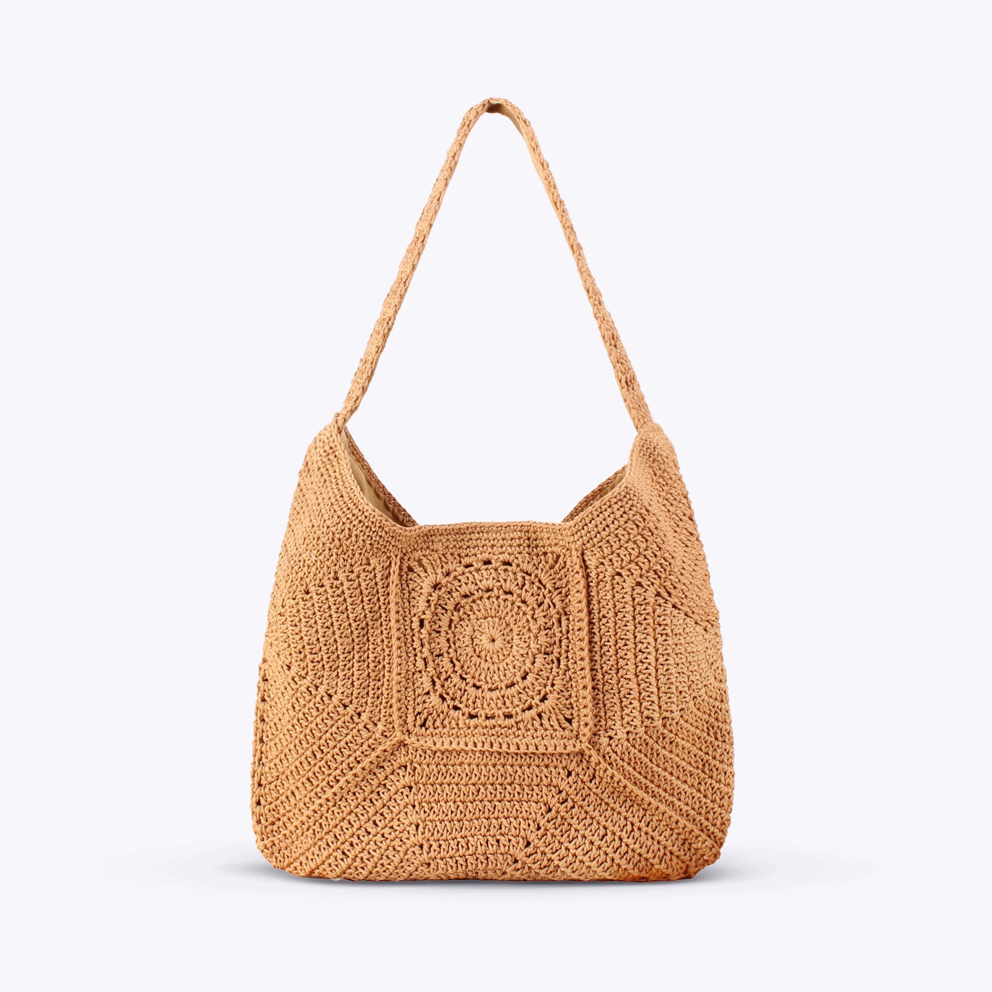 Women's Large Capacity Cotton Thread Woven Grandma Plaid Straw Vacation Women's Shoulder Bag