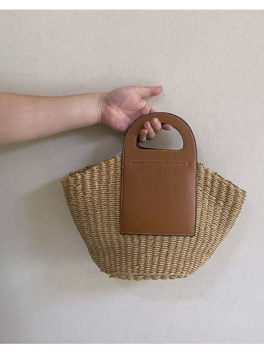 Women's Large Capacity Hand-woven Retro Vegetable Basket Bags