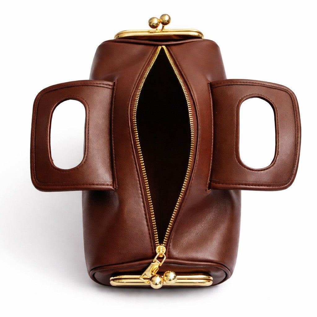 Women's Bilateral Clip Crocodile Pattern Frame Fashion Women's Handbag