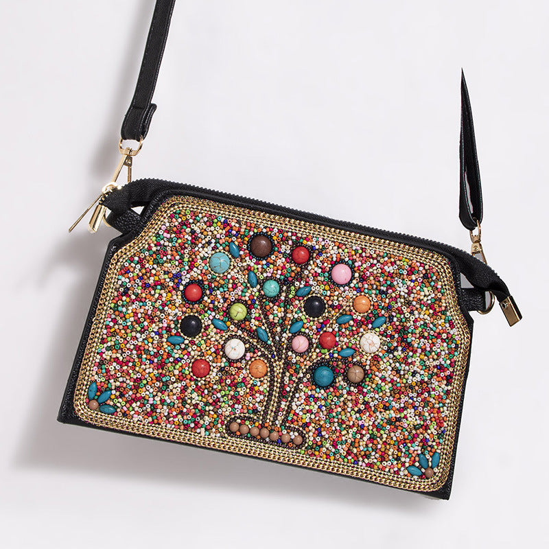 Women's Bohemian Style Bead Shell Flower Trip Bags