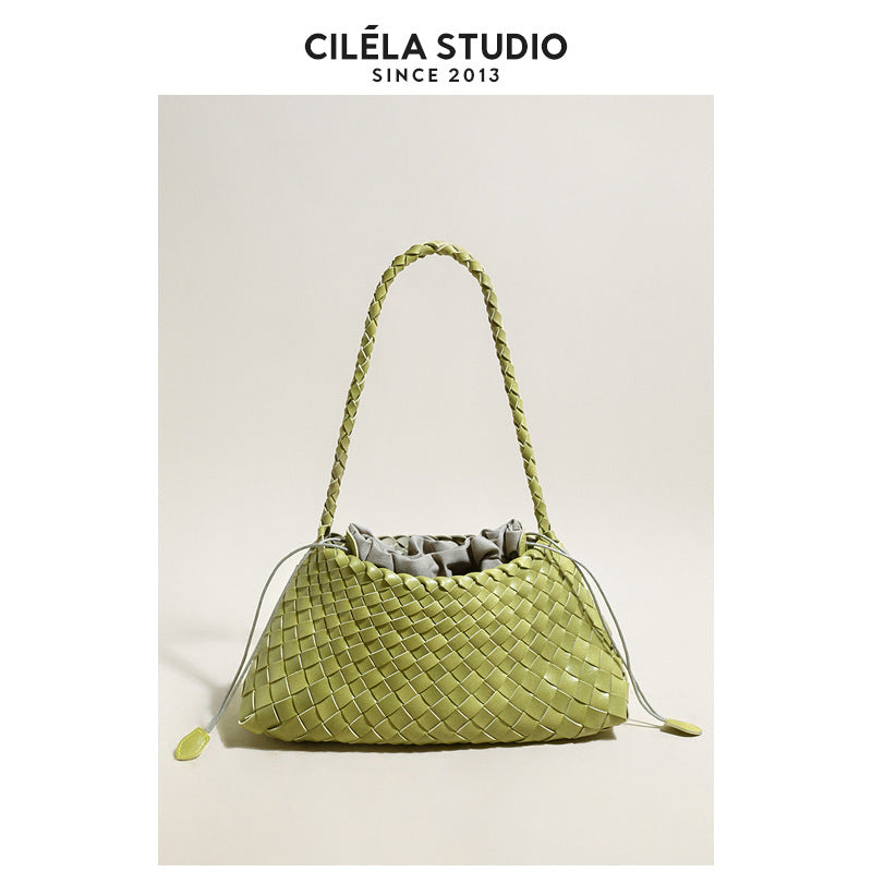 Women's Hand-woven Vegetable Basket Canvas Holiday Portable Underarm Women's Shoulder Bag