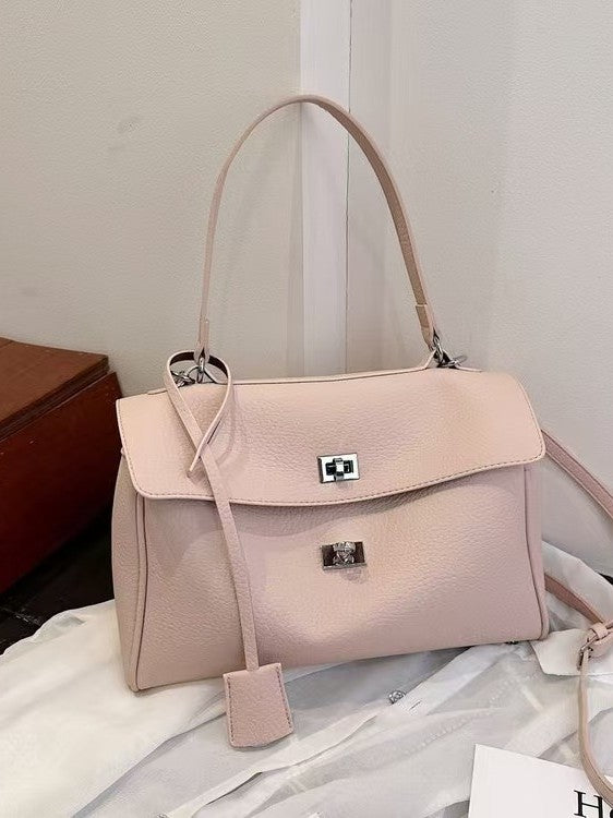 Women's Textured Lychee Pattern Soft Leather Large Bags