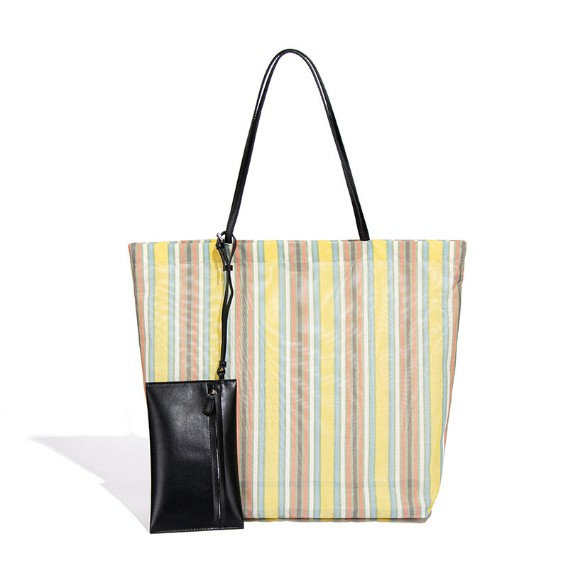 Style Colorful Striped Large Capacity Lazy Tote Bag