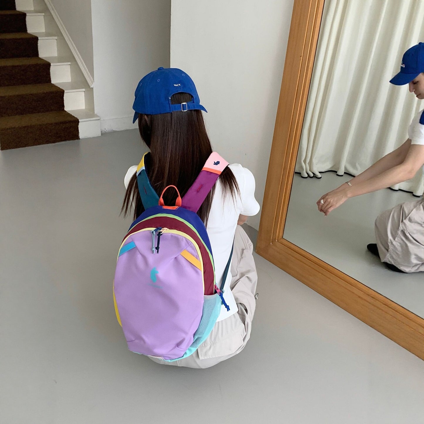 Children's Dopamine Color Contrast Patchwork Large Capacity Backpacks