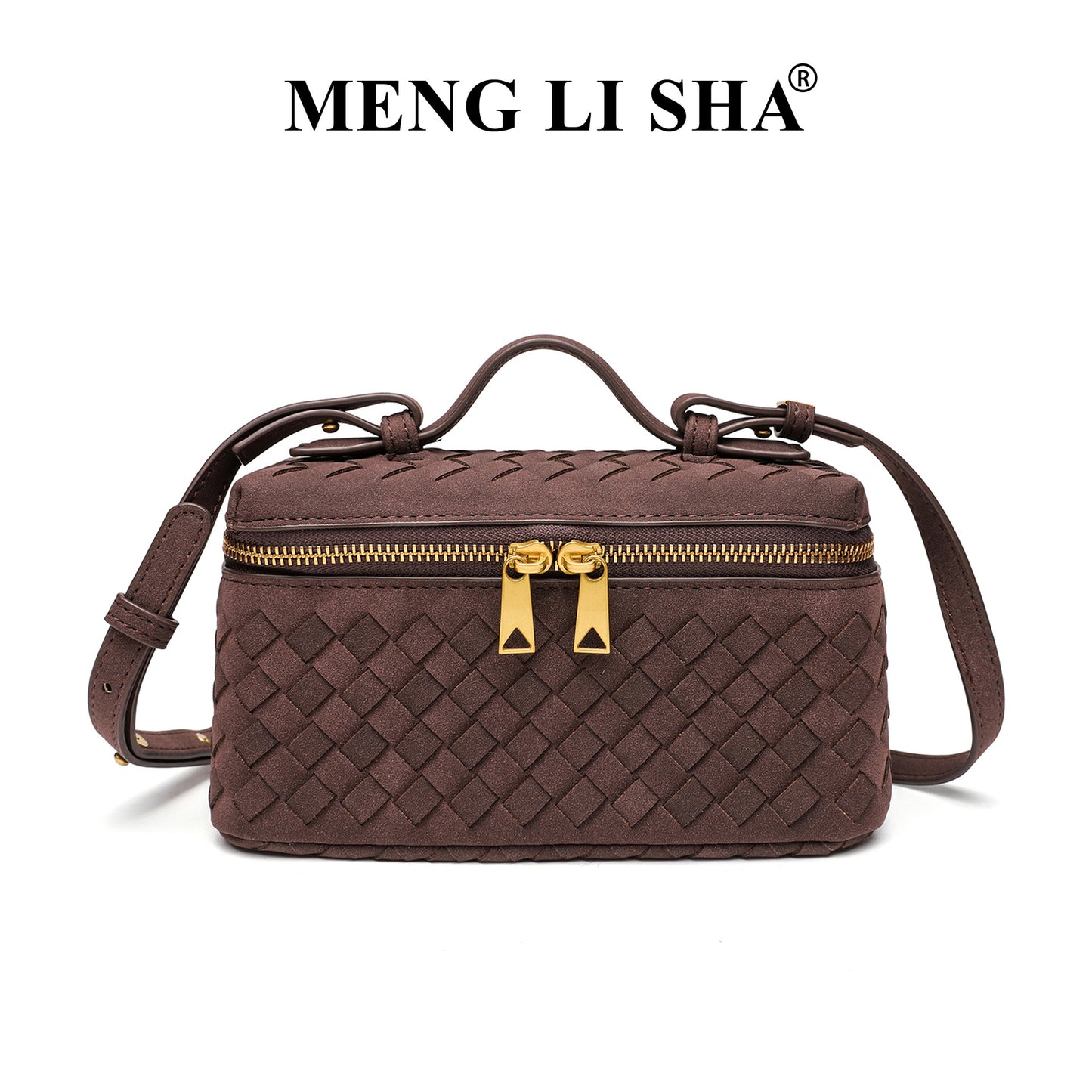 Retro Frosted Hand-woven Lunch Box Trendy Women's Shoulder Bag