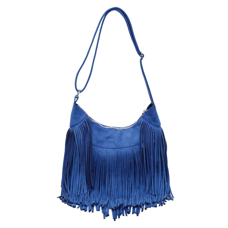 Women's Retro Large Capacity Tassel Personality Underarm Women's Shoulder Bag