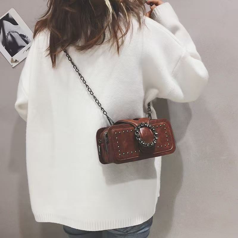Women's Fashion Pouches Retro Chain Korean Style Small Square Bags