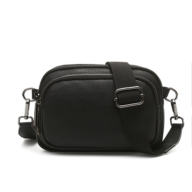 Women's Genuine Leather Trendy First Layer Cowhide Wide Women's Messenger Bag