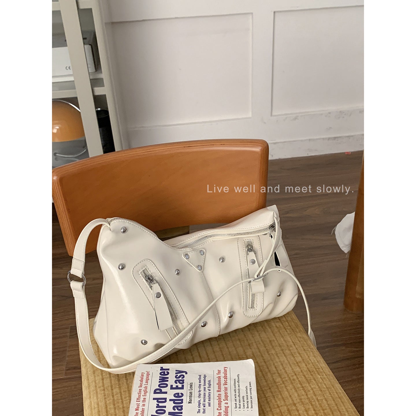 Women's Korean Style Large Capacity Underarm Simple Soft Surface Tote Bag