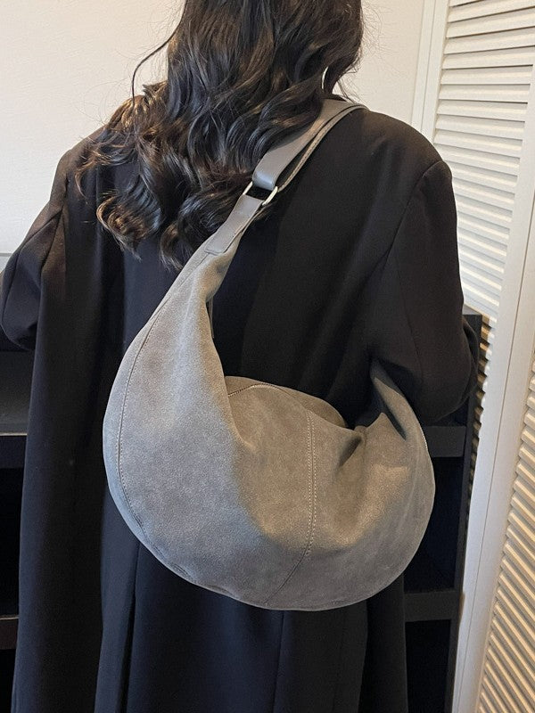 Women's Suede Saddle Fashionable Retro Large Capacity Bags
