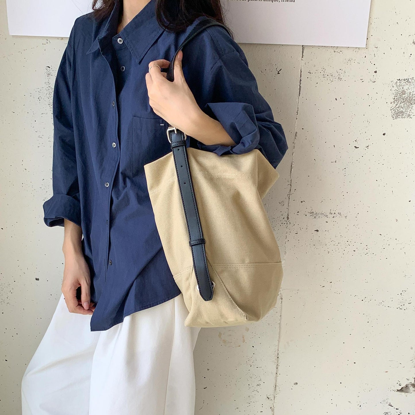 Women's Large Capacity Fashion Niche Canvas Women's Shoulder Bag