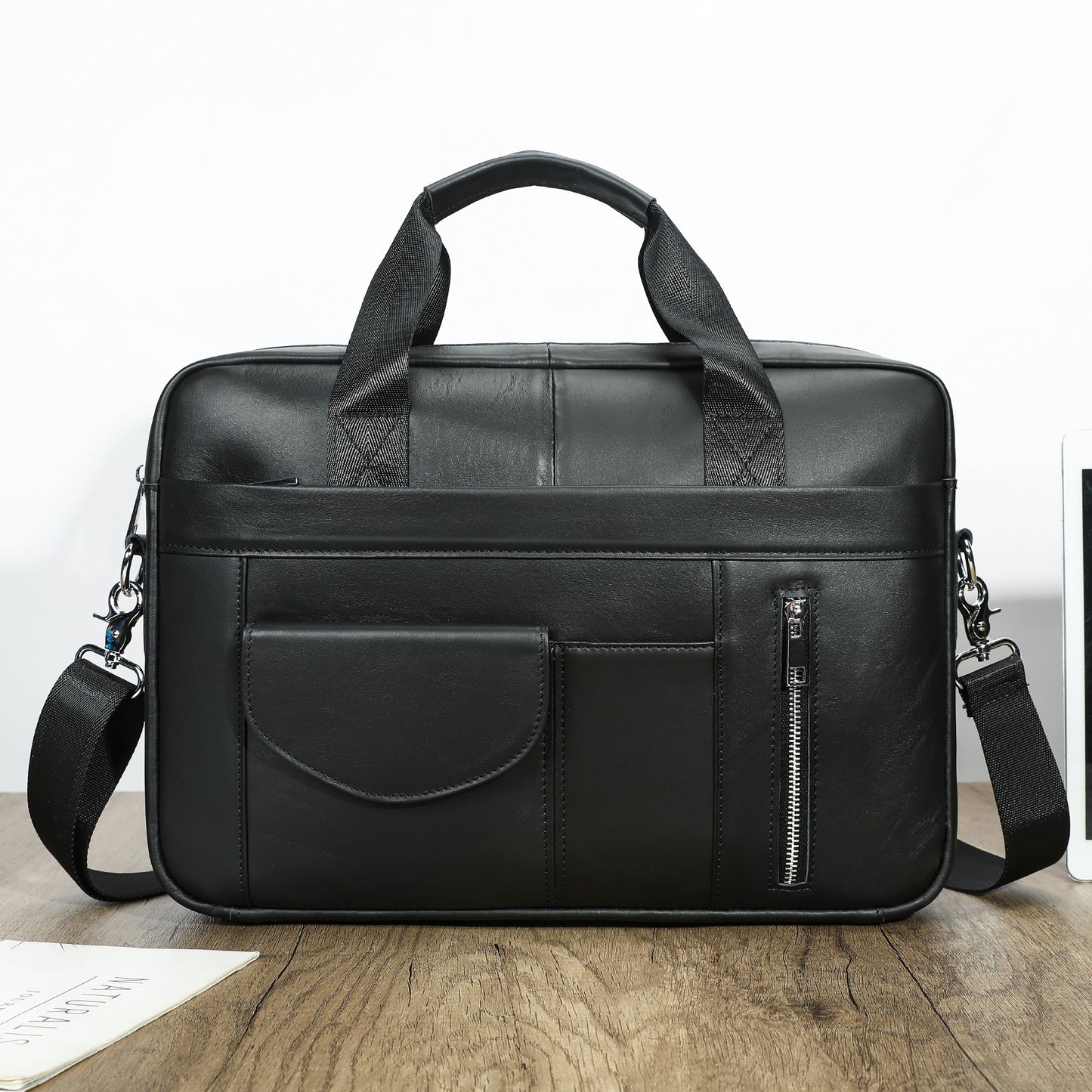 Men's Leather Business First Layer Cowhide Portable Lawyer Men's Bags