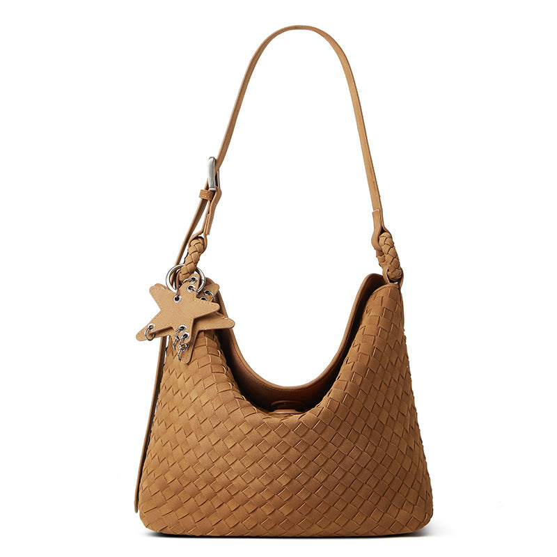 Suede Brushed Veet Large Capacity Woven Women's Shoulder Bag