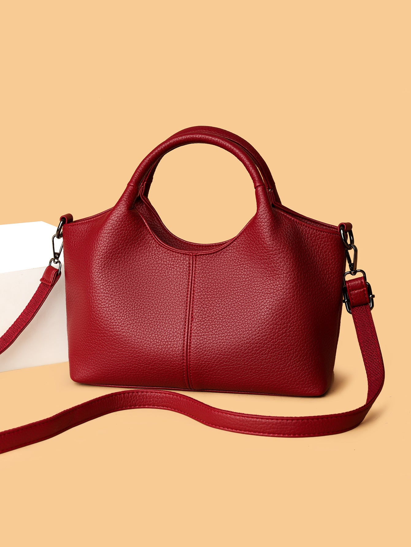 Women's Lightweight Commuter Texture Soft Leather Pouches Women's Shoulder Bag