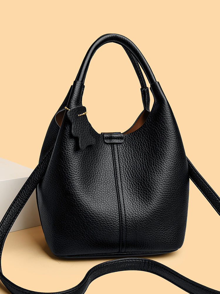 Women's Fashionable Color Blocking Vegetable Basket Generous Lock