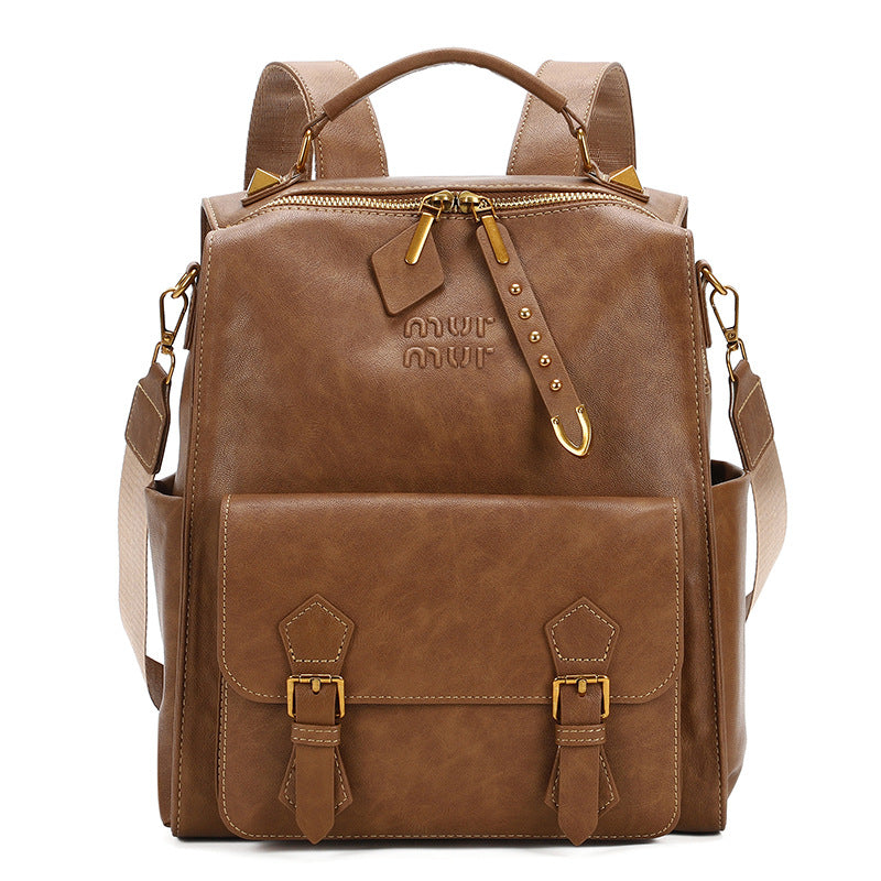Women's Korean Retro British Style College Simple Fashion Leisure Backpack