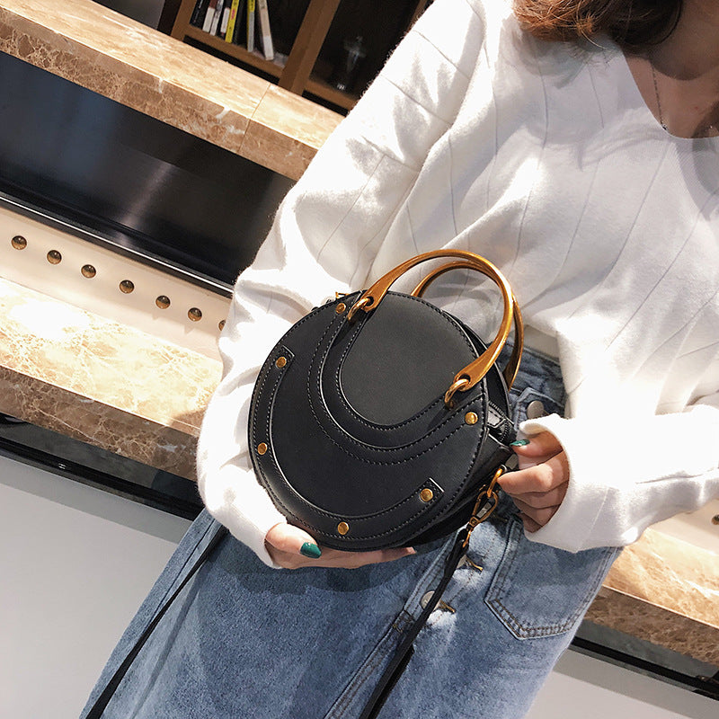 Women's Round Fashion One Matte Stitching Women's Shoulder Bag