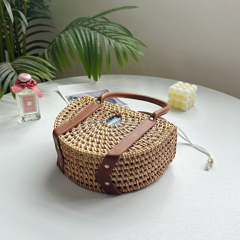 Women's Rattan Weave Holiday Picnic Clutch Fashion Fresh Women's Handbag