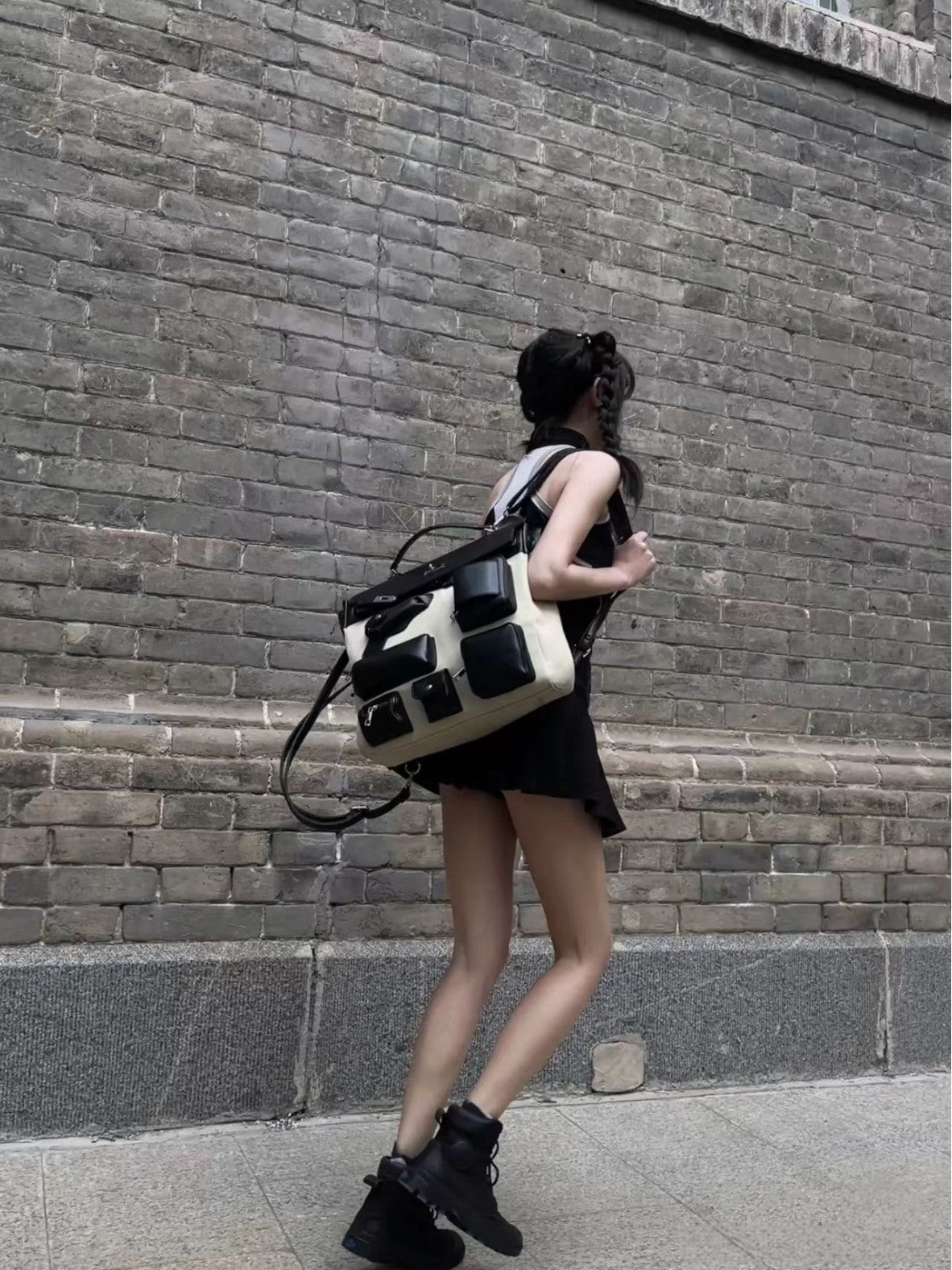 Dark Punk Motorcycle Canvas Large Capacity Women's Messenger Bag