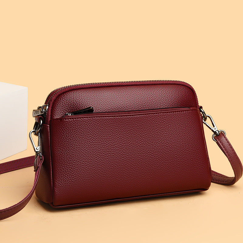 Women's Fashion Advanced Soft Leather Pouch Small Square Bag