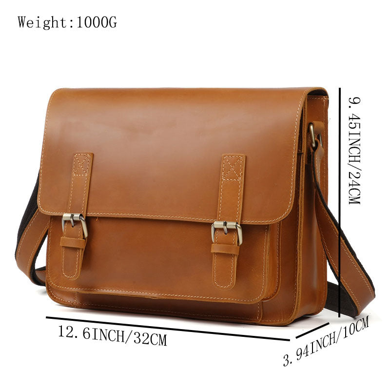 Crazy Horse Leather Simple Genuine Personality Bags