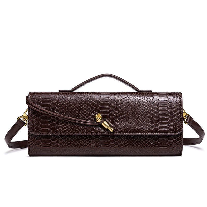 Women's Horizontal Crocodile Python Pattern Dinner Niche Bags