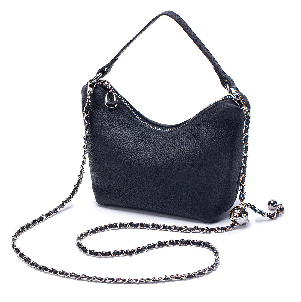 Women's First Layer Cowhide Niche Portable Genuine Leather Versatile Women's Shoulder Bag