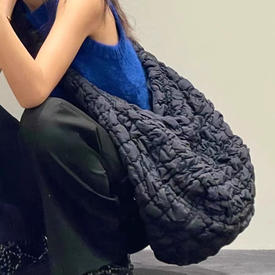 Women's Korean Style Cloud Pleated Big Personalized Bubble Large Capacity Bags
