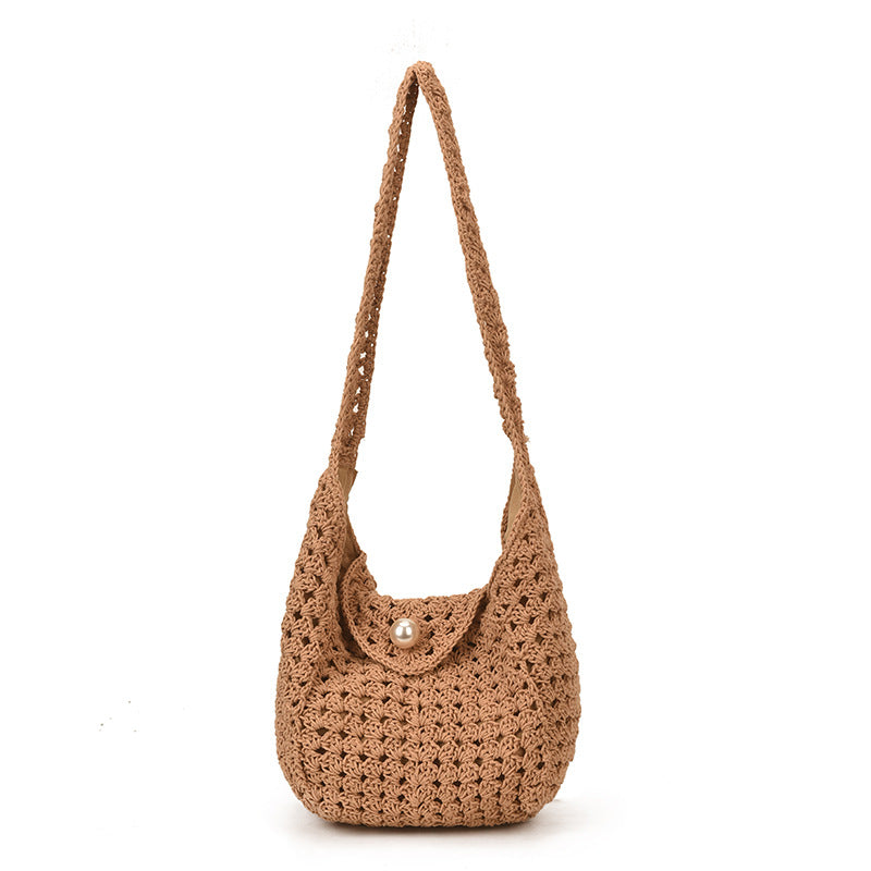 Idle Style Hollow Woven Design Seaside Holiday Simple Women's Shoulder Bag