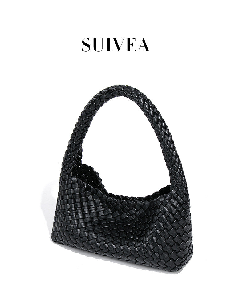 Women's Retro Composite Woven Hand Dumpling Versatile Lunch Bags