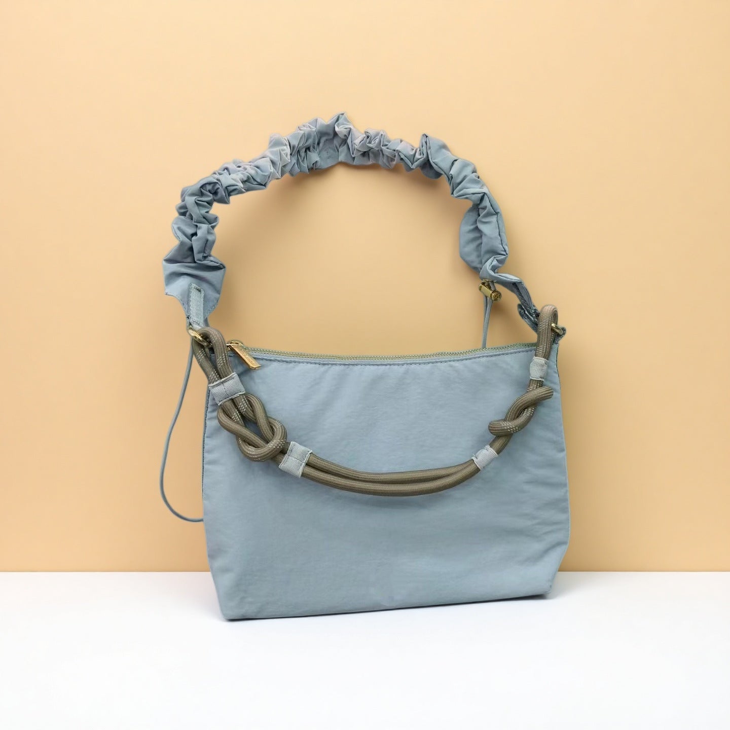 Intestine Underarm Lotus Leaf Wrapping Simple Nylon Cloth Women's Shoulder Bag