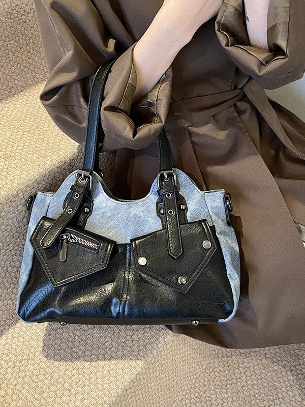 Women's Fashionable Street Fashion Retro Simple Height Women's Shoulder Bag