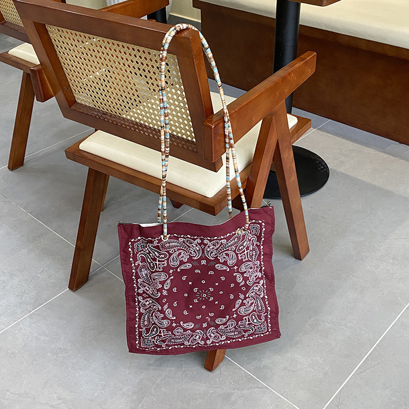 Less Vacation Style Scarf Printing Big Cashew Single Women's Messenger Bag