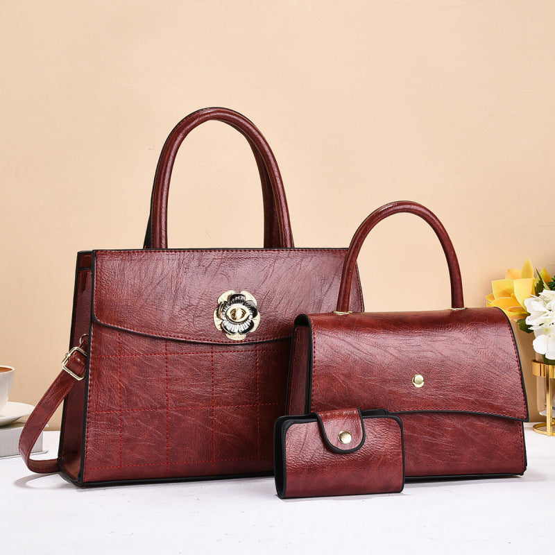 Casual Graceful Popular Women's Textured Three-piece Handbags