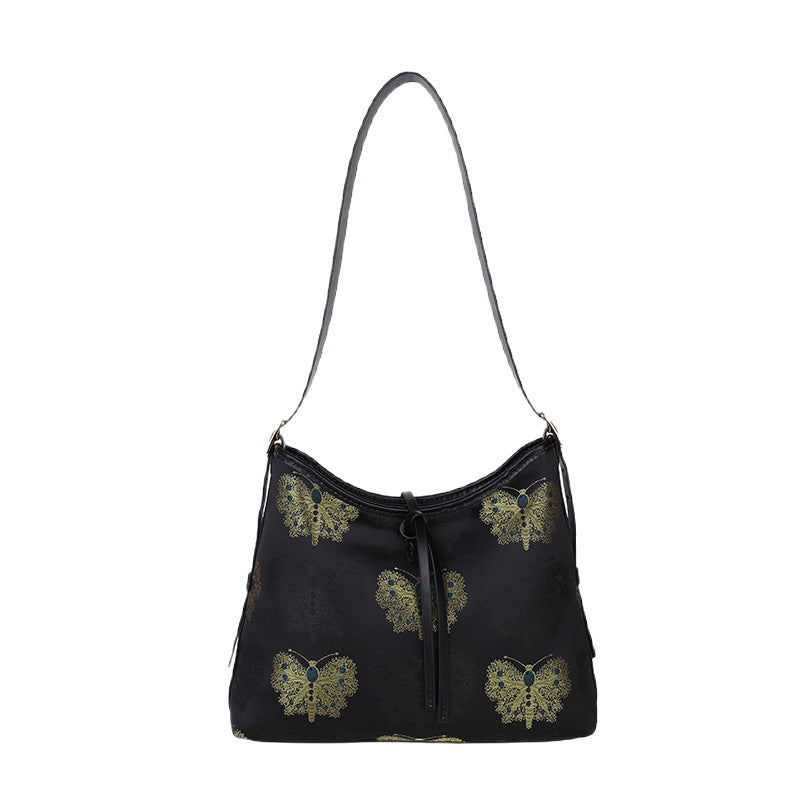 Material Homemade Chinese Style Large Capacity Women's Shoulder Bag