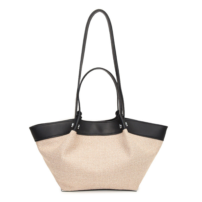 French Retro Straw Beach Vacation Western Style Vegetable Basket Portable Women's Shoulder Bag
