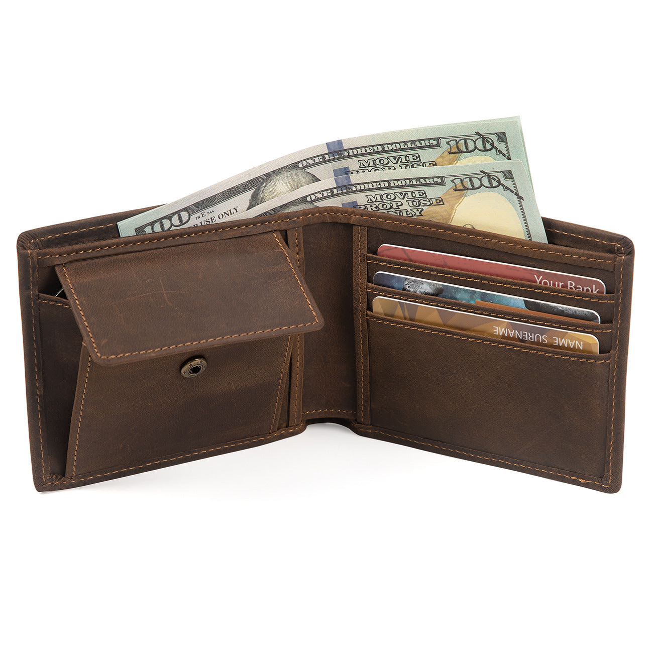 Men's Crazy Horse Leather Retro Durable Source Men's Wallet