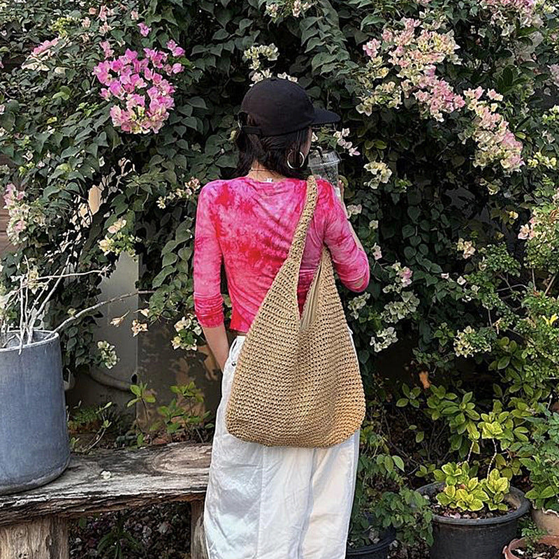 Summer Large Capacity Straw Female Canvas Bags