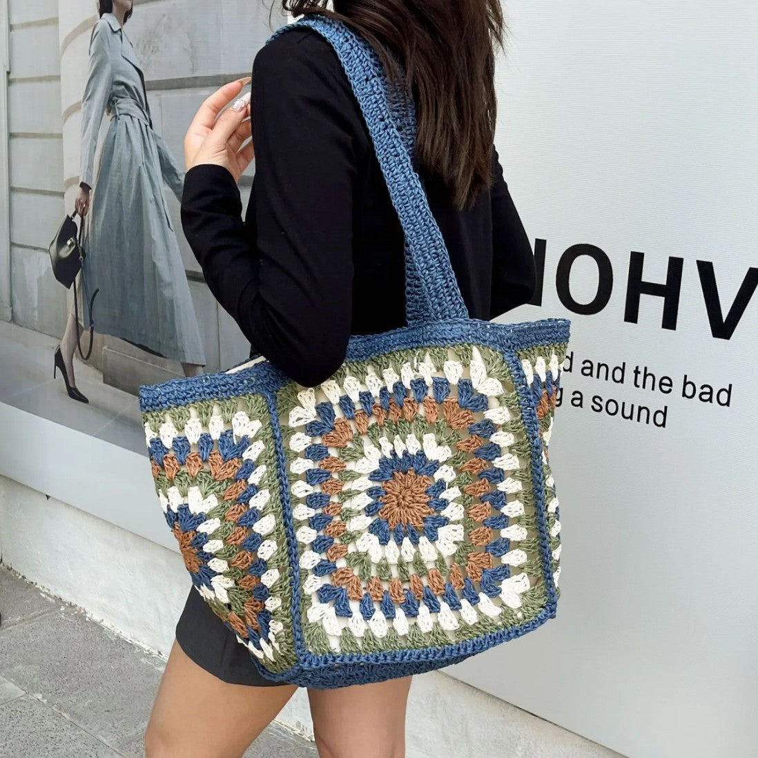 Women's Handmade Weaving Hollow Ethnic Style Large Capacity High Sense Women's Shoulder Bag