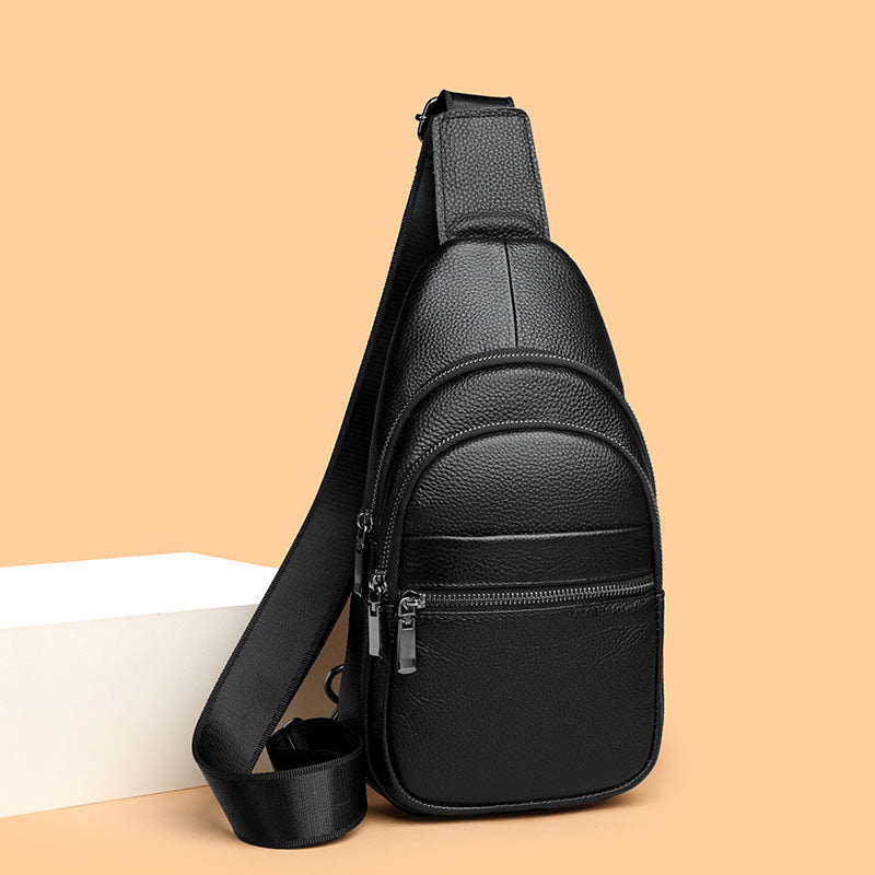 Men's Leather Leisure Top Layer Cowhide Men's Chest Bags