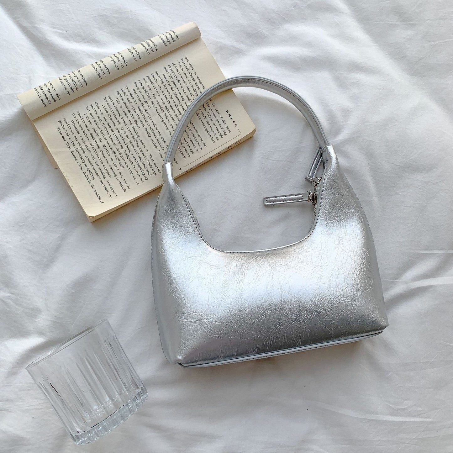Women's Korean Style Niche High Sense Underarm Patent Leather Moon Women's Shoulder Bag