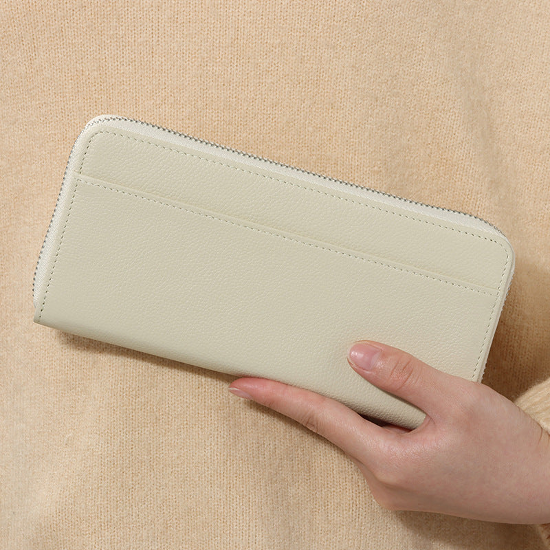Women's Long Leather Organ Clutch Large Capacity Ladies Wallet