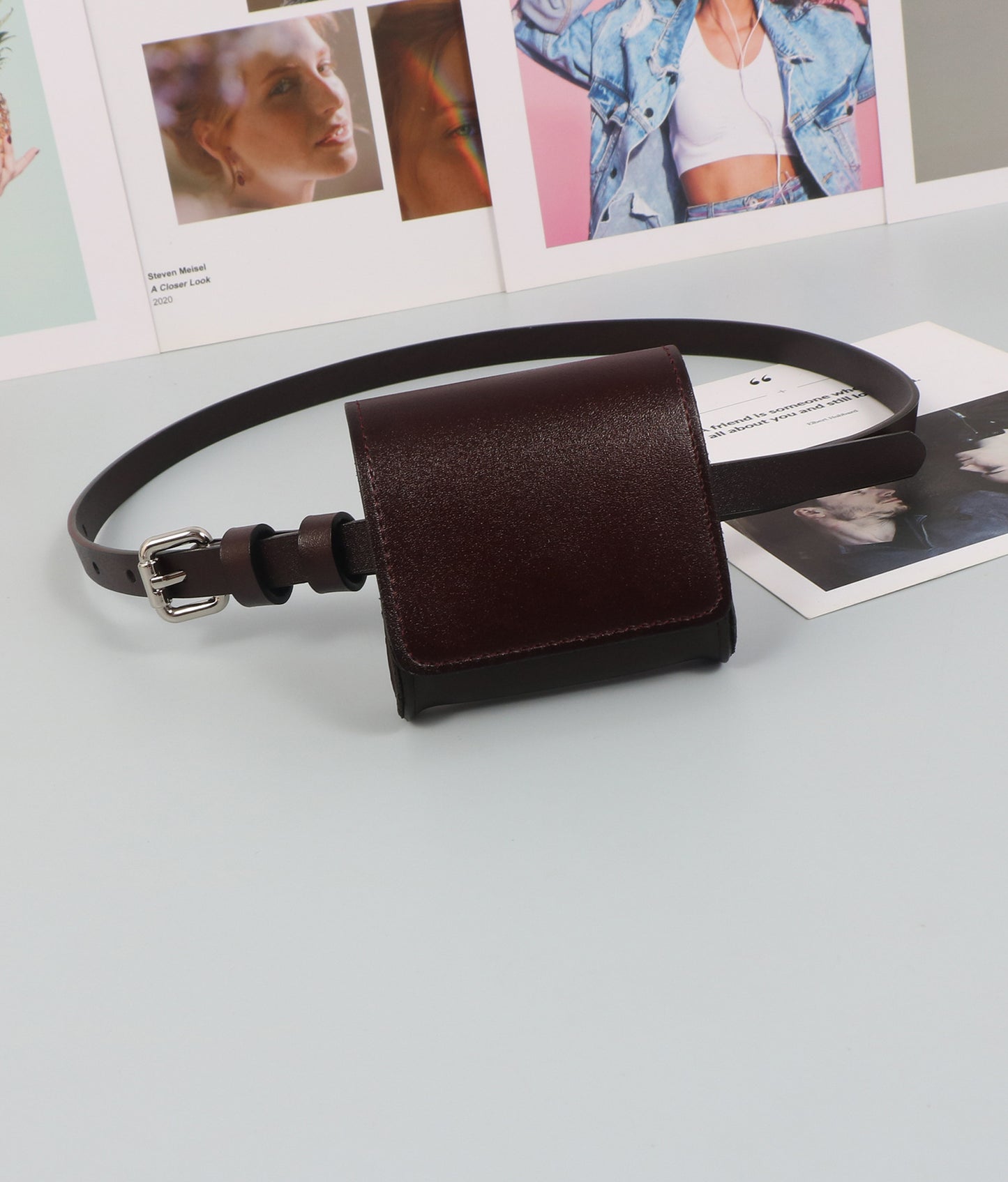 Leather Popular Steamed Bun With Can Hold Earphone Women's Chest Bag, Fanny Pack